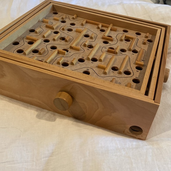Space tilt Vintage wooden marble maze - Picture 3 of 4